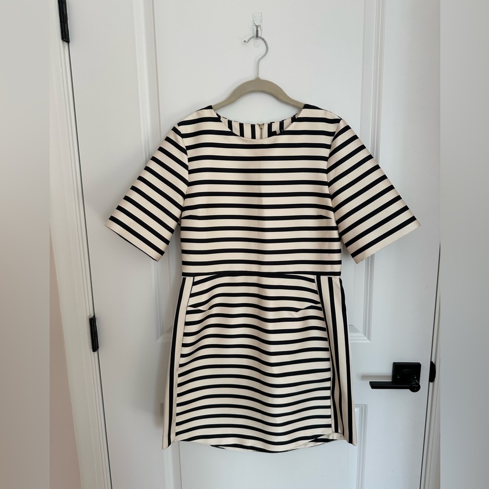 Topshop Womens Mini Black and White Striped Dress